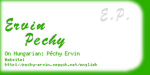 ervin pechy business card